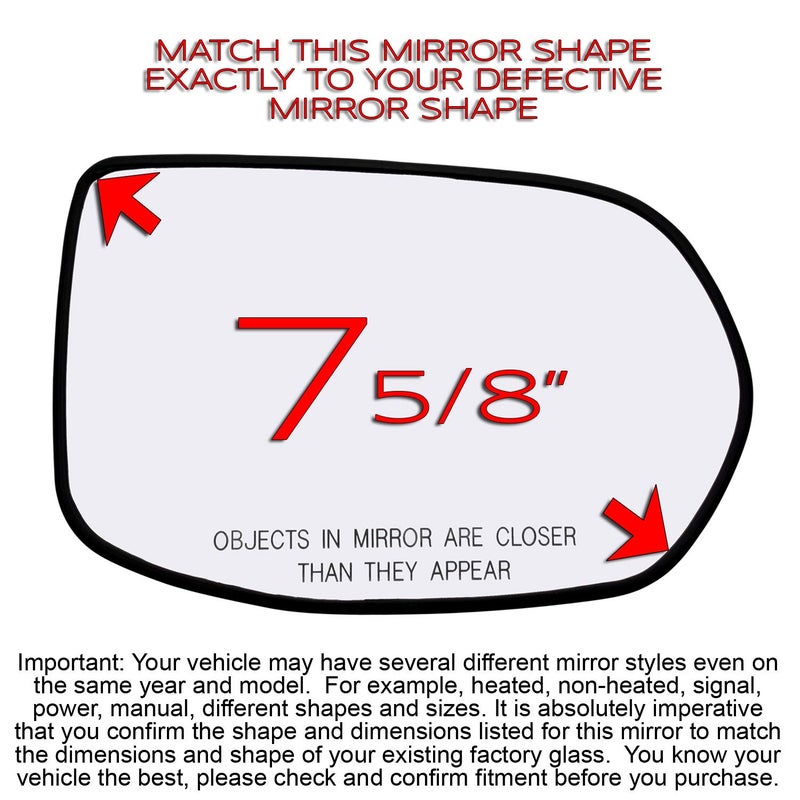 Rugged TUFF Passenger Right Side Mirror Glass For 2007 2008 2009 2010 2011 Honda CRV CR-V Door Power Mirrors Back Plate Heated 30217 HO1325109 76203SWA305 - Image 2
